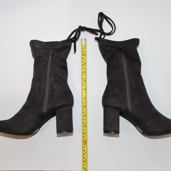 New! Caffenero Black “Suede” Block Heel Inside Zip Calf Boots US 6.5/EU 37 - Picture 4 of 11